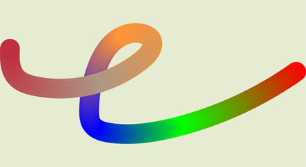 Abstract flowing colorful brush stroke on a light background