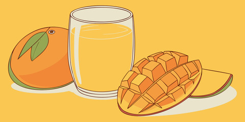 Fresh Mango Smoothie in Clear Glass – Realistic Fruit Drink