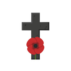 Remembrance Poppy Cross Illustration
