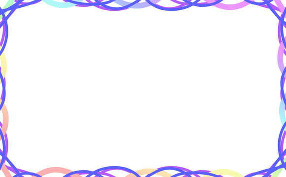 Frame. Сolorful pink, blue, purple wavy frame. PNG transparent background. Modern geometric border design. For posters, flyers, social media, banners, invitations, art, creative graphic, school albums