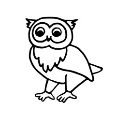 Vector illustration of an owl in doodle style Основные RGB