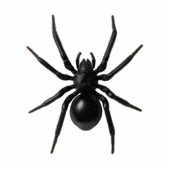 realistic black spider isolated on transparent background.