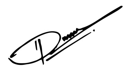 Fototapeta premium Overall Style and Form: The image features a highly stylized logo or signature, drawn with thick, flowing, connected lines, resembling calligraphy or artistic cursive.