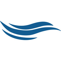 Naklejka premium Abstract Blue Waves Graphic Element With A Transparent Background