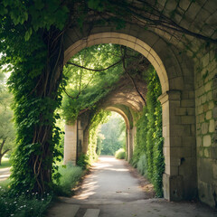 Fototapeta premium a beautiful archway covered in vines
