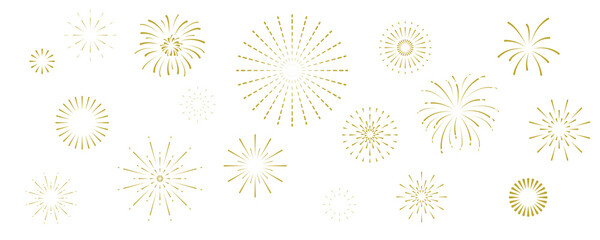 Firework element object for Christmas and New year festival. Outline holiday decoration icon