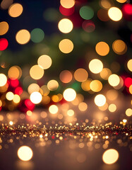 Obraz premium Abstract festive lights bokeh effect decorative background artistic backdrop