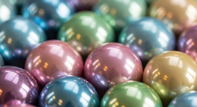 Colorful glossy pearls background