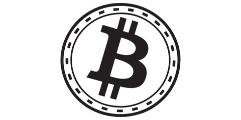 Secure Bitcoin currency symbol design for digital investments and blockchain technology, perfect for modern finance and crypto innovation projects