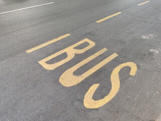 Street sign for the bus stop
