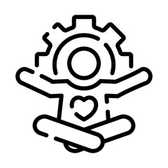 Mental health line icon. Stress management illustration.