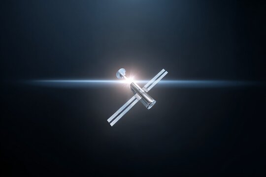 Starlink satellite network over Earth hologram, clean business look,