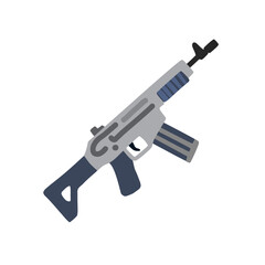 Submachine Gun in Flat Tactical Style for Simulation and Gaming