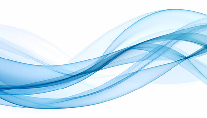 Abstract blue wave patterns against transparent background for modern design