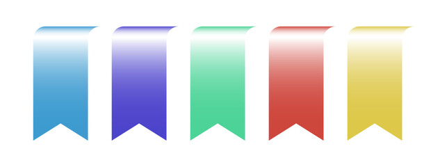 Colorful shiny blank ribbon badges banner icons set. Vector illustration