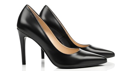 &ldquo;Black Patent Leather Stiletto Heels &ndash; Classic Women&rsquo;s Footwear with Tan Interior&rdquo;