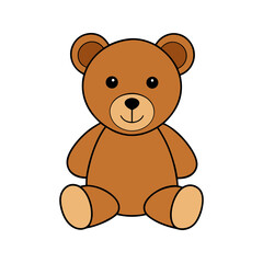 Sitting teddy bear on transparent background