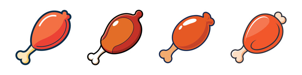 Four cartoon chicken legs with a