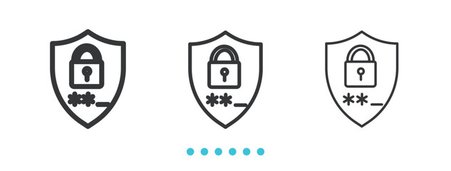 Password Protection icon. Thin line icon vector