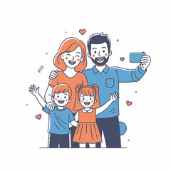 Happy Family Taking a Selfie Together with Love and Joy.