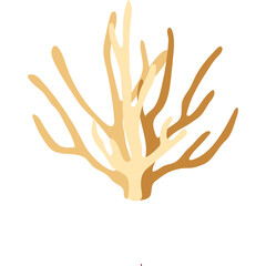 Abstract Coral Branch Illustration With Earth Tones In A Clean White Background Suitable For Artistic Design And Natural Decor Elements