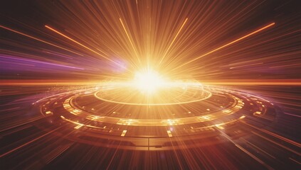 Bright glowing energy source emanating light rays