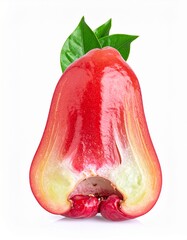 Water Apple Rose Fruit Isolated on White Background for Premium Tropical Food Object