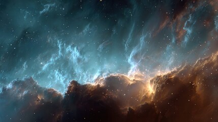 Fototapeta premium glowing interstellar gas cloud, nebula cosmic background