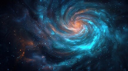 swirling cosmic vortex, glowing galactic energy spiral background