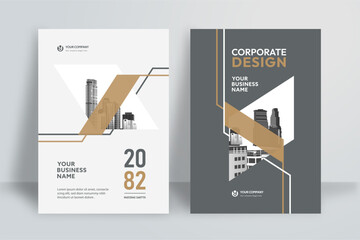 Business Report Cover Template – Brown Geometric Layout (A4)