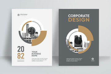 Business Report Cover Template – Brown Geometric Layout (A4)