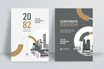Business Report Cover Template – Brown Geometric Layout (A4)