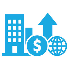 Blue real estate icon