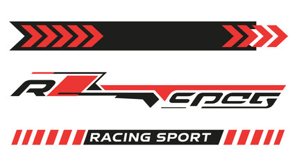 Racing Car Stripe Graphics Vector Set &ndash; Sleek Automotive Decals, Sport Lines, Vinyl Wrap Stickers, High-Speed Designs, and Performance Motorsport-Inspired Vehicle Elements