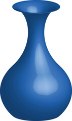 Blue vase on transparent background - graphics element