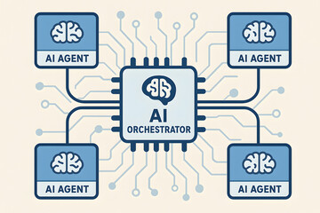 AI orchestrator managing multiple artificial intelligence agents