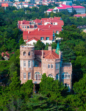 Urban environment of Huashilou, Qingdao, China; Badaguan Scenic Area, Qingdao, Shandong Province