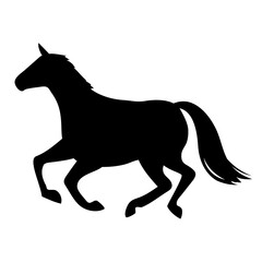 Fototapeta premium 走る馬のシルエットイラスト