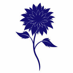 cornflower silhouette on white background
