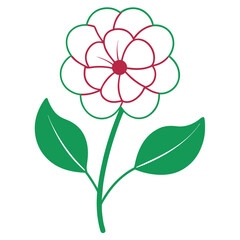 vector illustation of primrose flower line art 