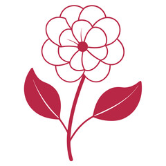 primrose flower line art on white background