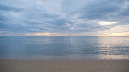 Fototapeta premium Landscape image of white beach and sea in the morning