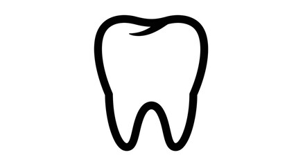 Simple black and white outline illustration of a healthy human tooth.
