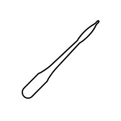 Outline drawing of a pipette on a white background on transparent background
