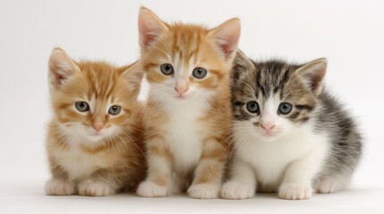 Kittens against a light backdrop