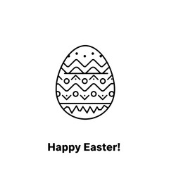 An Easter egg icon with the message "Happy Easter!", representing the concept of Easter celebrations and traditions