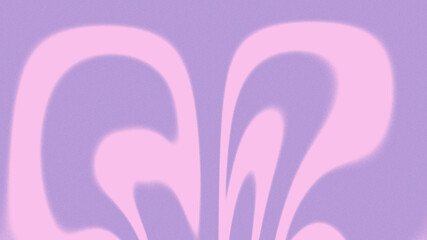 Abstract pastel pink and lavender spray paint splatter and drips on a textured purple background, creating a retro, psychedelic, and artistic visual effect with a grainy, vintage feel