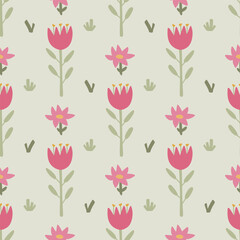 Spring flower seamless pattern. Flower background. Perfect for fabric, textile, wallpaper, decor, print or packaging of products.