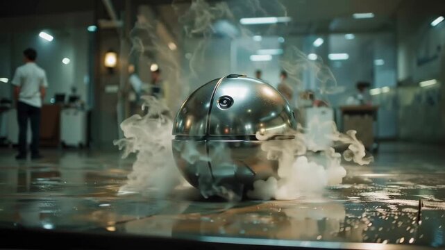 Cryogenic Orb with Vapor, Futuristic Technology, Science Lab