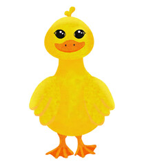 Cute Baby Duck PNG | Yellow Chick Cartoon | Adorable Animal Clipart for Kids and Learning Materials